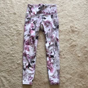 Athleta Salutation Stash Peony Pink/Gray Leggings